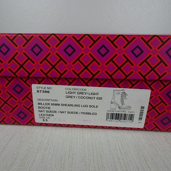 TORY BURCH Miller Shearling Lug Sole Ankle Boots 95MM Suede Leather 6.5 NIB - Picture 14 of 14